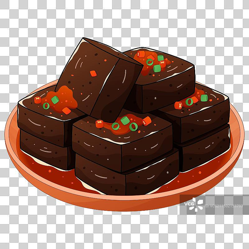 中国湖南传统特色美食臭豆腐插画图片素材