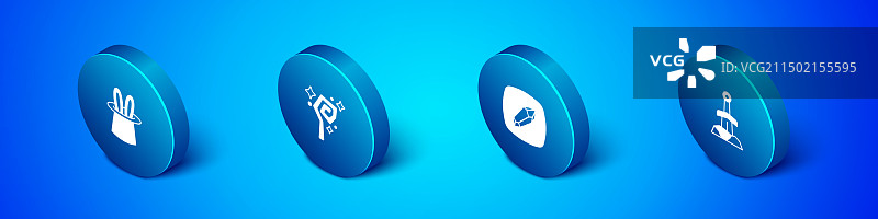 2.5D魔术师帽子和兔子耳朵石头套装图片素材