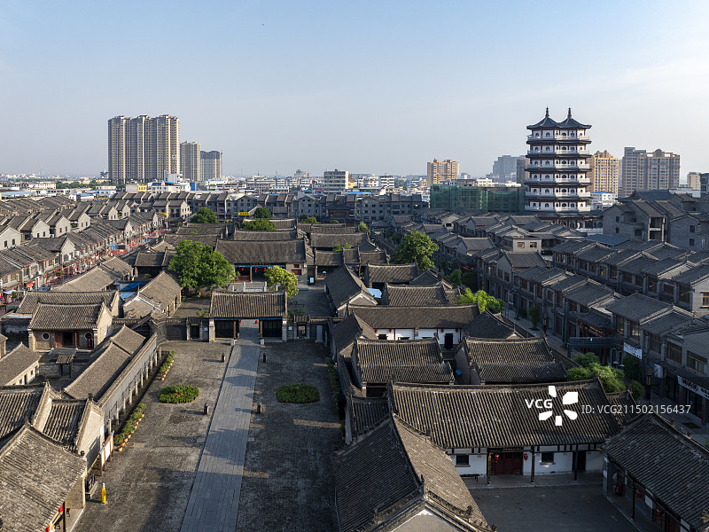 河南省南阳市内乡县内乡县衙航拍图片图片素材