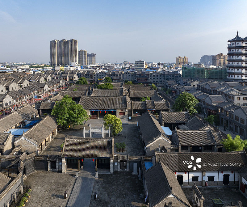 河南省南阳市内乡县内乡县衙航拍图片图片素材