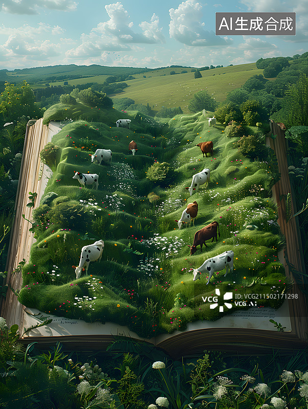 【AI数字艺术】牧场，奶制品，乡村电商图片素材