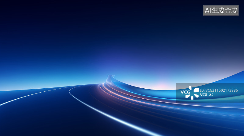 【AI数字艺术】科技感抽象背景 道路图片素材