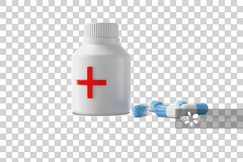 药物三维插画图片素材