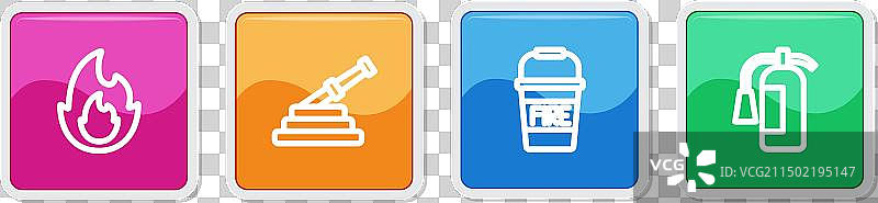 灭火软管卷盘和消防桶图片素材