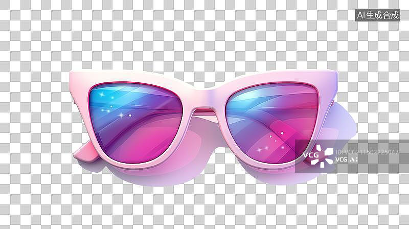 【AI数字艺术】夏日3D卡通元素之时尚的太阳镜图片素材