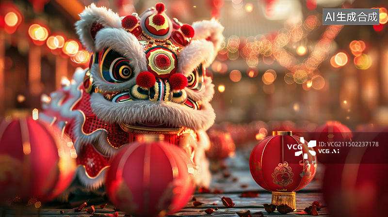 【AI数字艺术】舞龙舞狮闹元宵图片素材