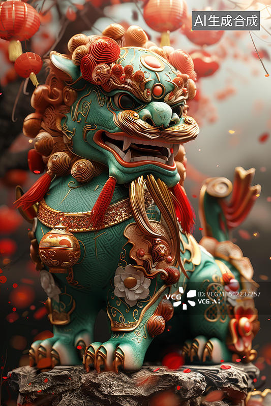 【AI数字艺术】舞狮的AI图片图片素材