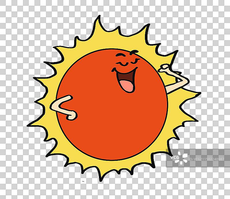 神气的太阳卡通手绘元素图片素材
