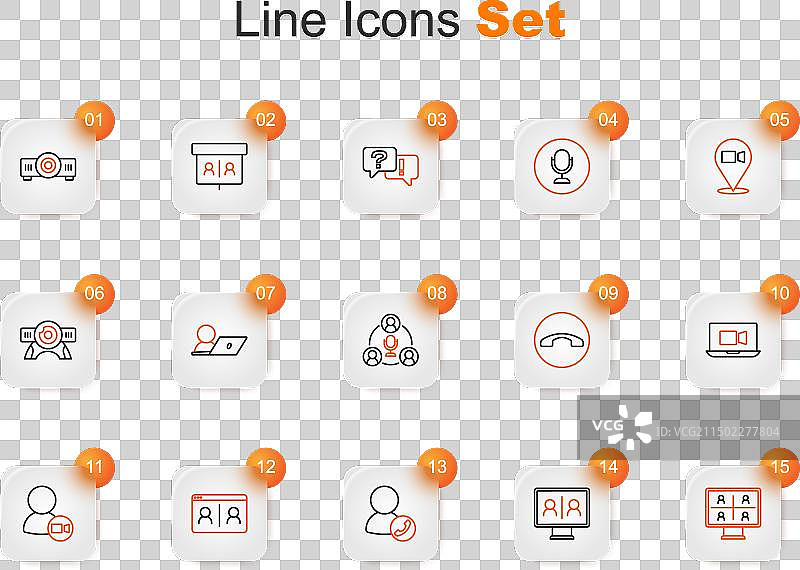 线描 视频会议电话听筒图片素材