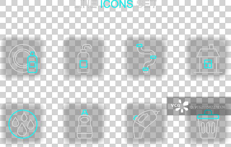 垃圾桶和便携式真空吸尘器图片素材
