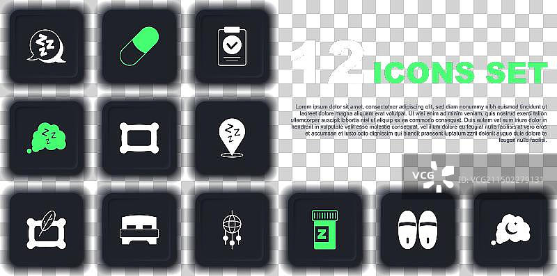 拖鞋梦境枕头安眠药困倦套装图片素材