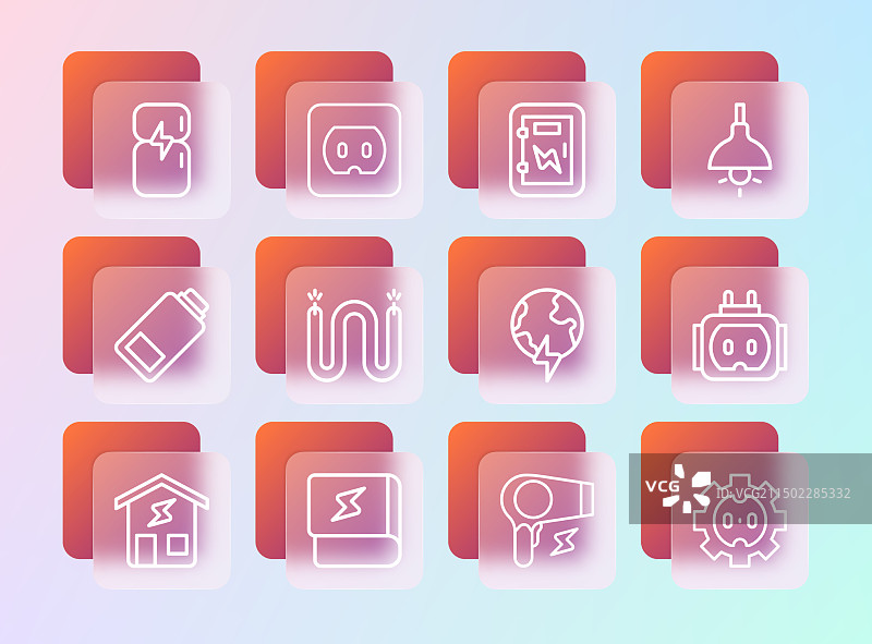 悬挂的灯电力相关书籍线条图标图片素材