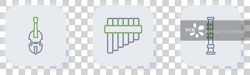 线条长笛排箫小提琴图标图片素材