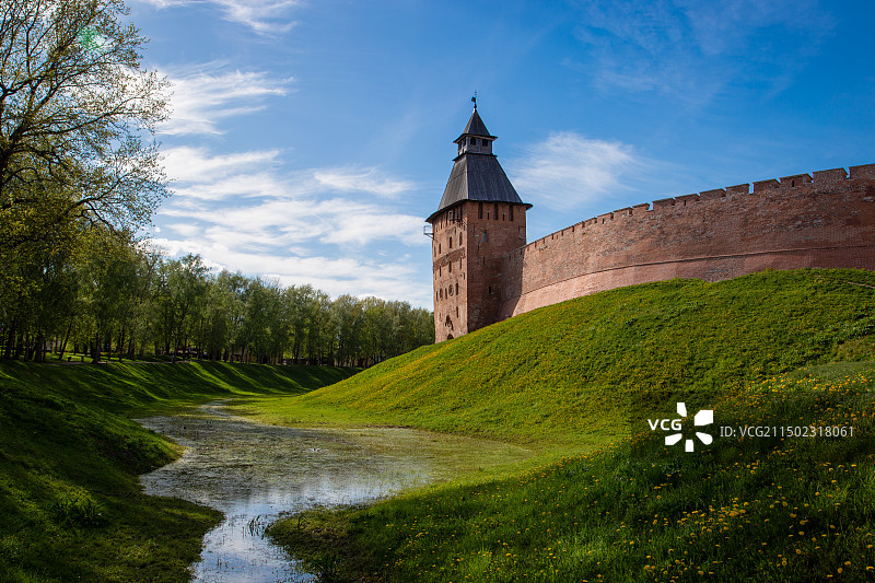 油画般的诺夫哥罗德小城镇图片素材