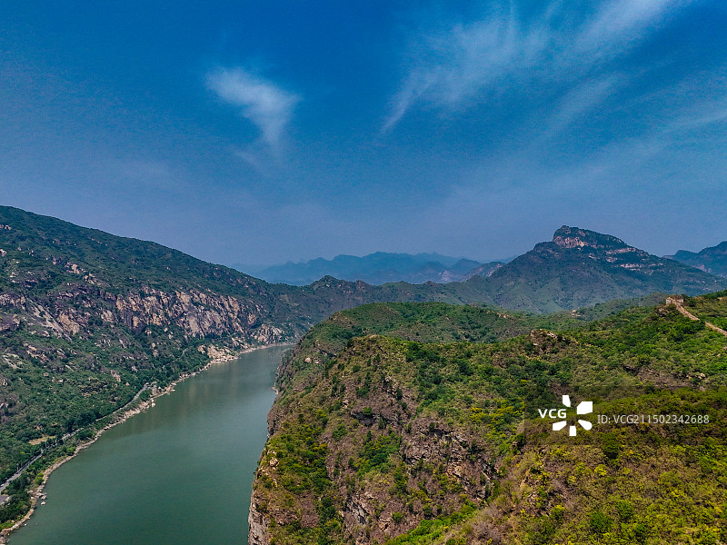 鹿皮关长城 密云 石城镇 龙云山 黑龙潭 航拍图片素材