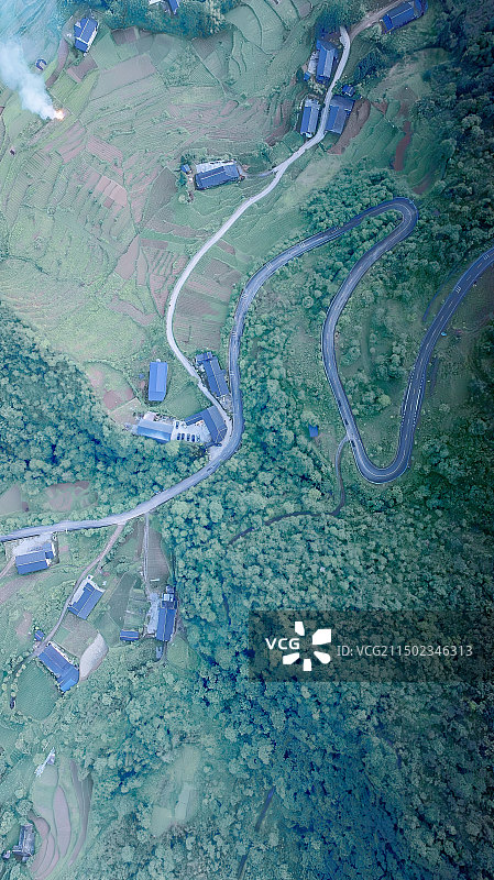 鸟瞰新农村图片素材