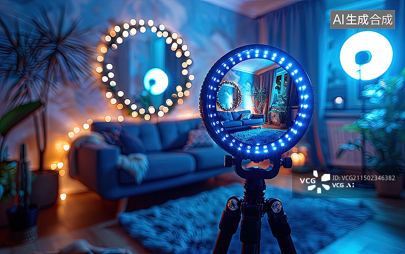 【AI数字艺术】直播间直播经济图片素材