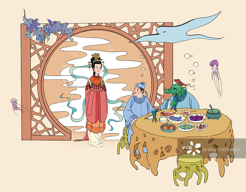 柳毅传书图片素材