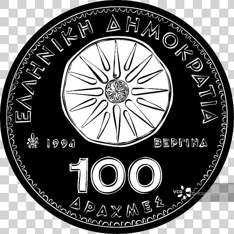 亚历山大100德拉克马希腊硬币图片素材