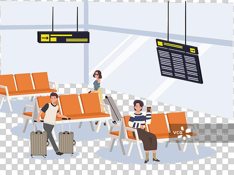 机场航站楼登机口旅客候机图片素材
