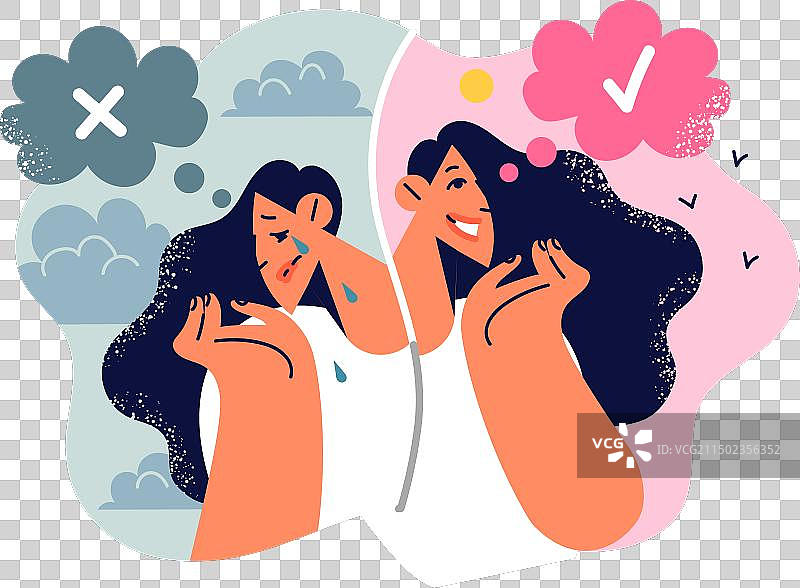 因不同原因情绪变化的女人图片素材