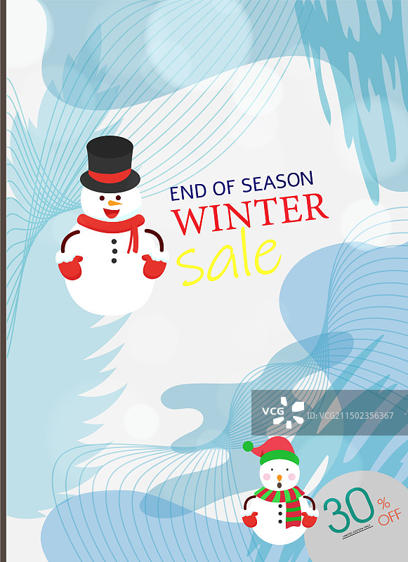 雪人冬季促销活动banner图片素材