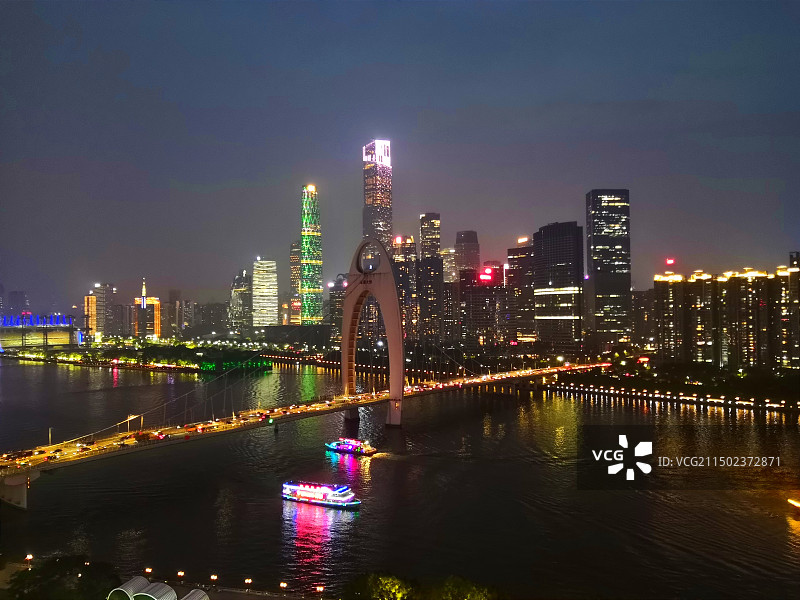 广州珠江新城CBD夜景图片素材