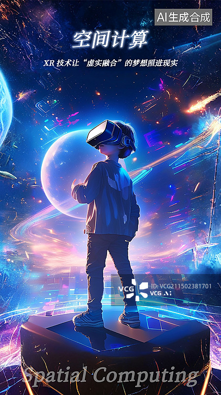 【AI数字艺术】赛博朋克3D风格科技主题海报图片素材