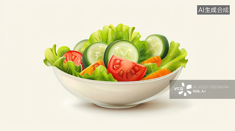 【AI数字艺术】健康美味沙拉图片素材