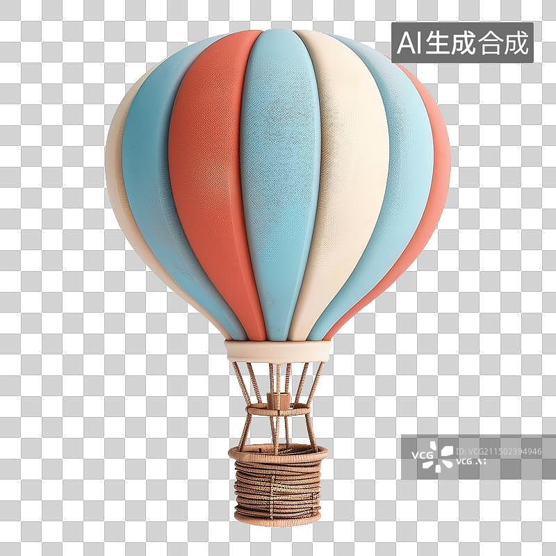 【AI数字艺术】3D热气球图片素材