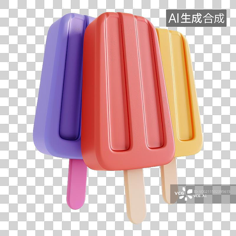 【AI数字艺术】3D水果冰棒图片素材