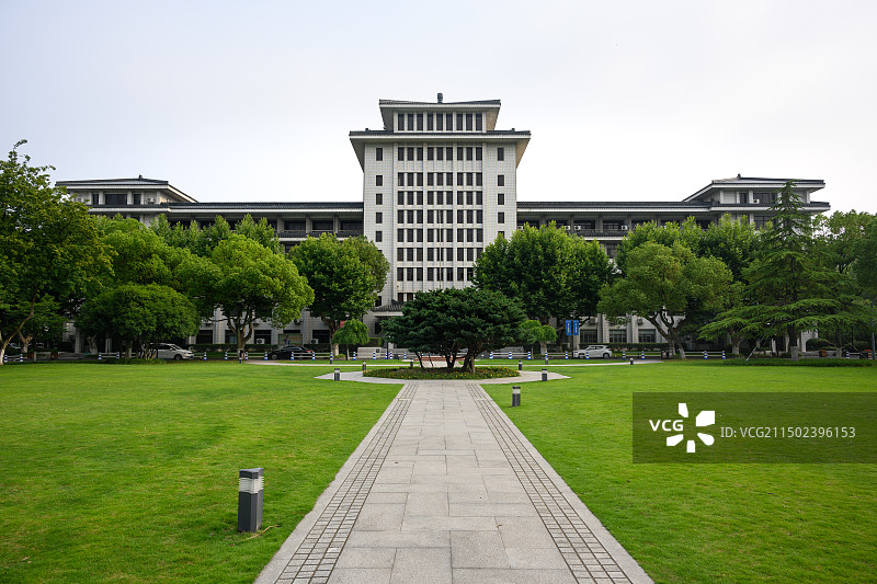 浙江大学西溪校区地标 图书馆主楼图片素材