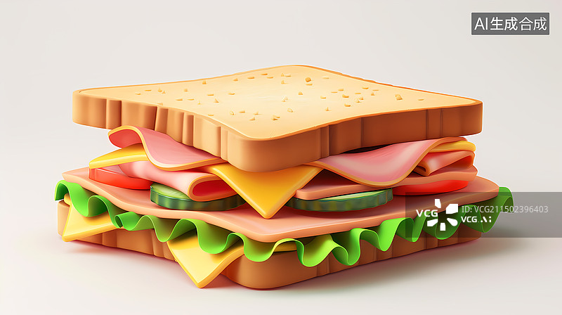 【AI数字艺术】美味的三明治/帕尼尼插图图片素材