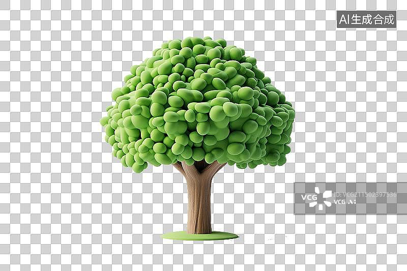 【AI数字艺术】夏日巨大的遮荫大树3d元素图片素材