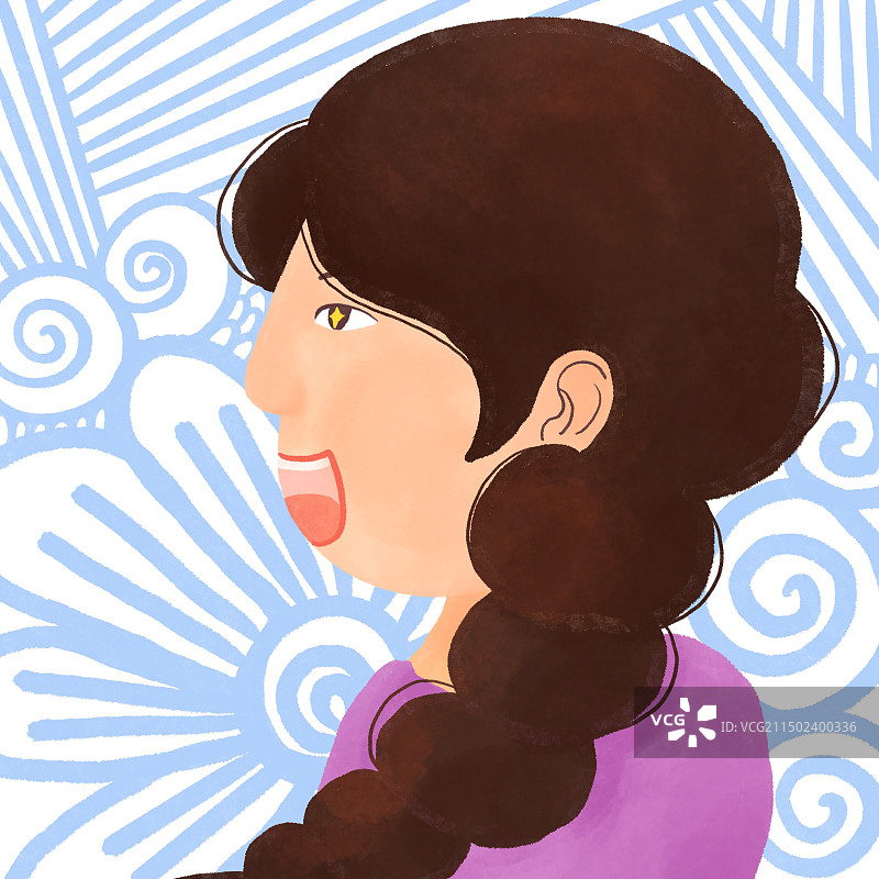 侧脸女孩图片素材