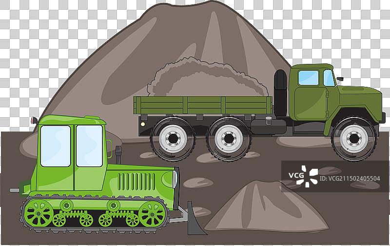 采石场装载的有用矿物化石车图片素材