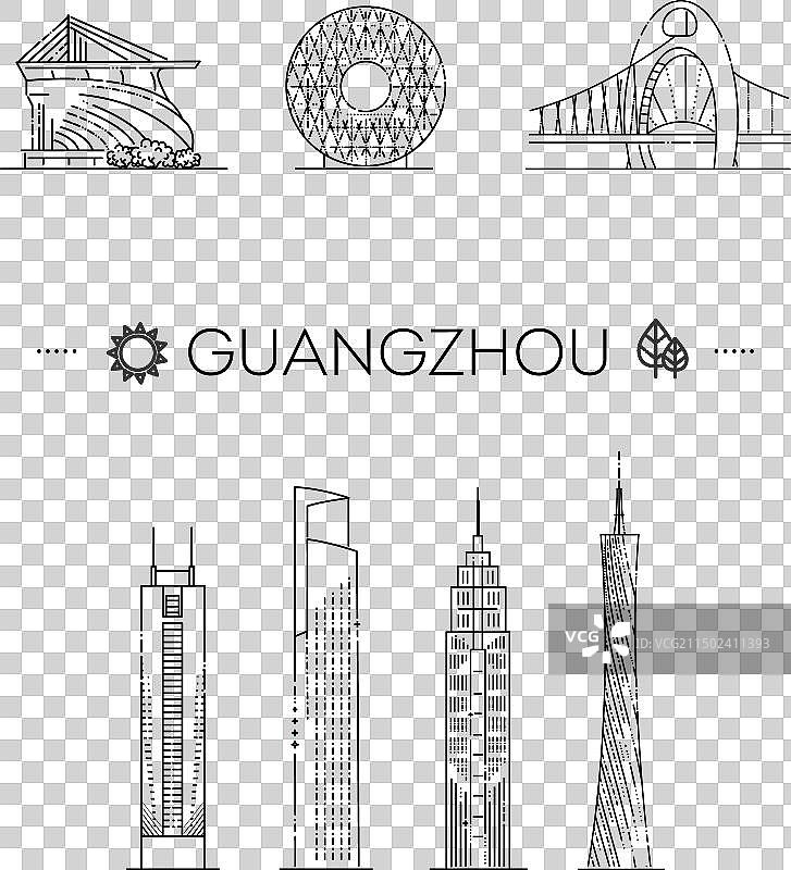 线性广州地标图片素材