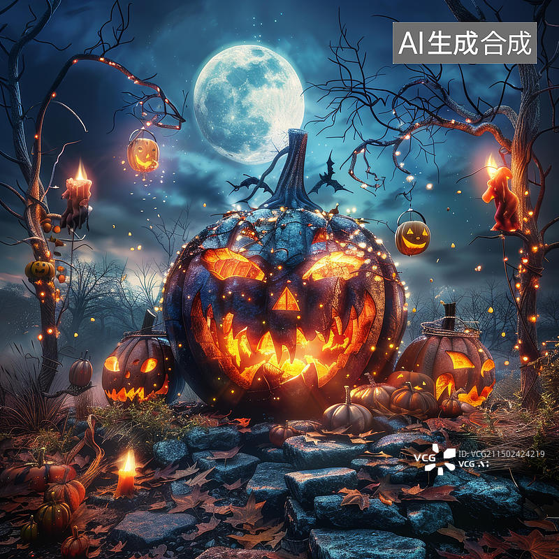 【AI数字艺术】万圣节 南瓜 幽灵图片素材