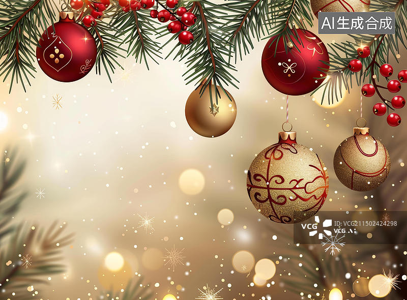 【AI数字艺术】圣诞节装饰品图片素材