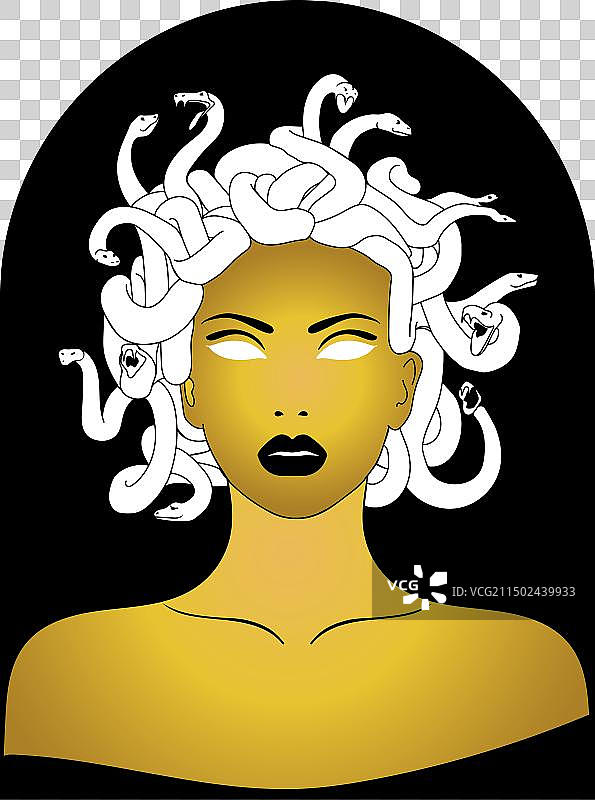 带蛇发的美杜莎戈耳工图片素材