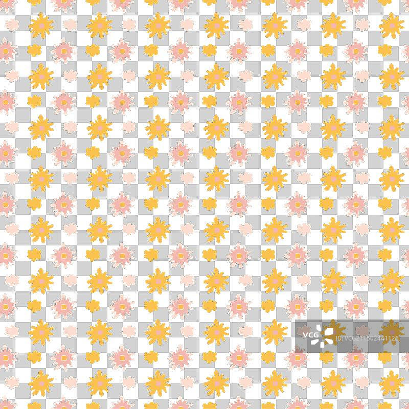 世纪中期现代花卉无缝图案图片素材