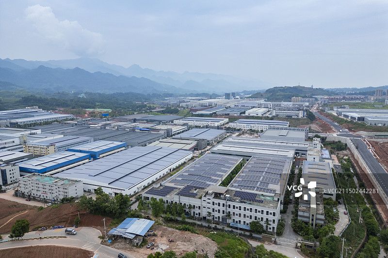 川渝高竹新区工业园区全景航拍视角图片素材