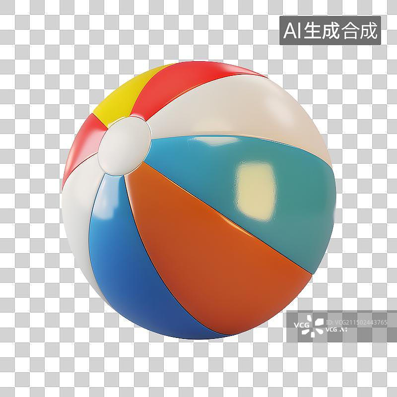 【AI数字艺术】沙滩充气球3D模型图片素材