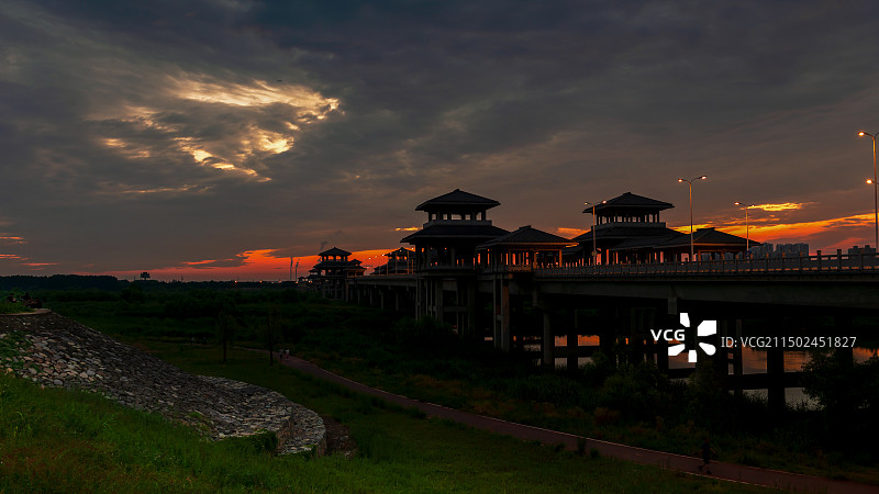灞渭桥的黄昏图片素材