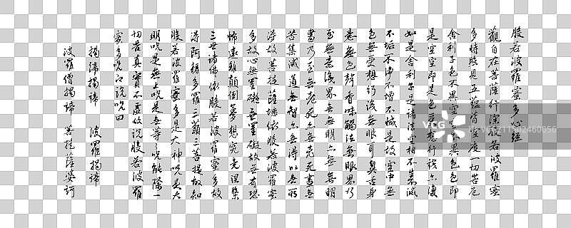 中国传统文化儒释道经典文章般若波罗蜜多心经手写书法字体元素图片素材