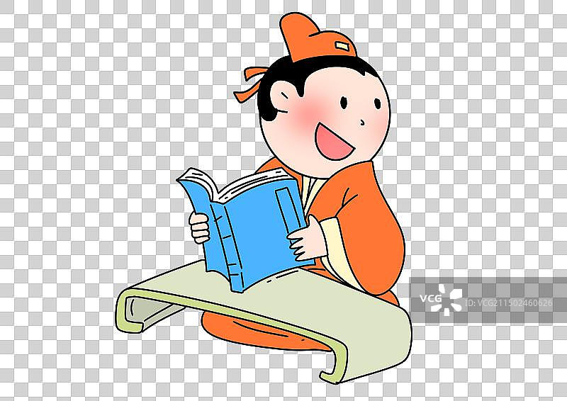 书，学习，看书，朗读，阅读，论语，四书五经，古代图画书儿童文学读书角色场景插画设计元素图片素材