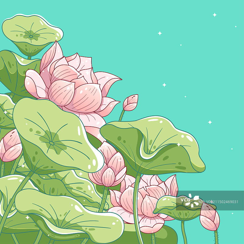 荷叶荷花图片素材