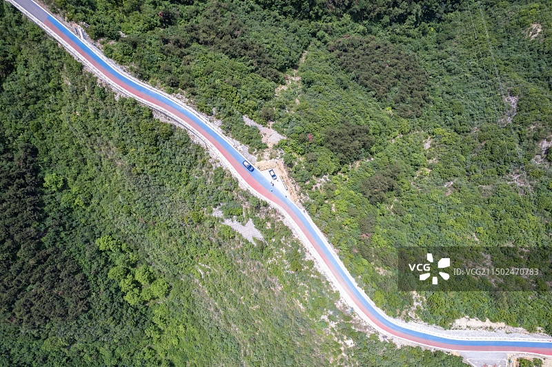 中国山西省长治平顺南太行 天航天路 岳家寨航拍视角图片素材