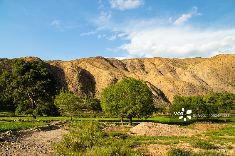 中国甘南黄土高山自然风光图片素材