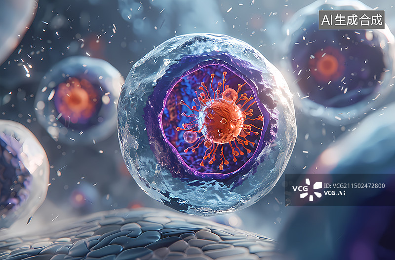 【AI数字艺术】科技,细胞,生物,细胞核,干细胞图片素材